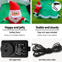Jingle Jollys Christmas Inflatable Santa Tree 5M Illuminated Decorations thumbnail