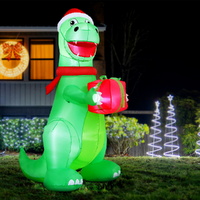 Jingle Jollys Christmas Inflatable Dinosaur 1.8M Height LED Decorations Illuminated thumbnail
