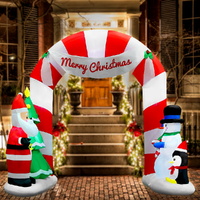 Jingle Jollys Christmas Inflatable Archwary Santa 3M Illuminated Decorations thumbnail