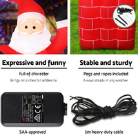 Jingle Jollys Christmas Inflatable Santa Pop Up 1.8M Illuminated Decorations thumbnail