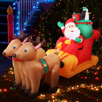 Jingle Jollys Christmas Inflatable Santa Sleigh 2.2M Illuminated Decorations thumbnail