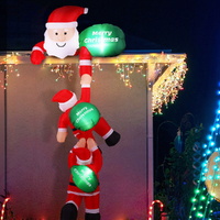 Jingle Jollys Christmas Inflatable Climbing Santa 2.5M Height LED Decorations Illuminated thumbnail