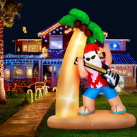 Jingle Jollys Christmas Inflatable Santa Guitar 2.1M Led Illuminated Decorations thumbnail