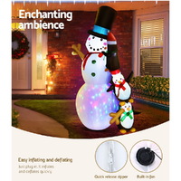 Jingle Jollys Christmas Inflatable Snowman 2.4M Illuminated Decorations thumbnail