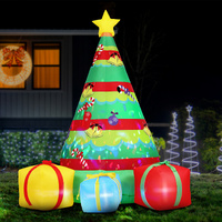 Jingle Jollys Christmas Inflatable Gift Tree 2.2M Height Flashing Light Decorations Illuminated thumbnail