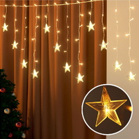 160 LED 6M Christmas Lights Icicle Light Solar Warm Jingle Jollys thumbnail