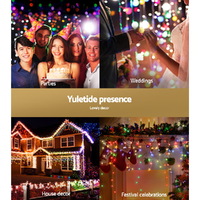 12.5M Christmas Lights Solar Icicle String Light Multi Colour Jingle Jollys thumbnail