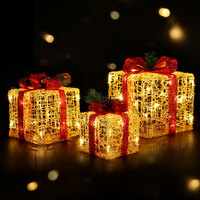 3 PCS Christmas Lights Gift Box Set Set 48 LED Decorations Jingle Jollys thumbnail