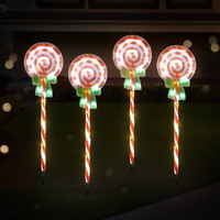 4 PCS Christmas Lights Path Ground Light Garden Decorations 68 LED Jingle Jollys thumbnail