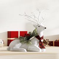 Jingle Jollys Christmas Reindeer 32cm Glitter Deer Ornaments Party Decorations thumbnail