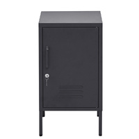 Artiss Bedside Table Metal Cabinet - Black thumbnail