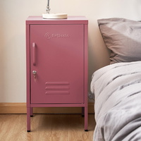 ArtissIn Bedside Table Metal Cabinet - MINI Pink thumbnail