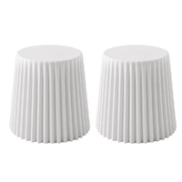Artiss 2x Bar Stools Cupcake Plastic Foot Stool White thumbnail