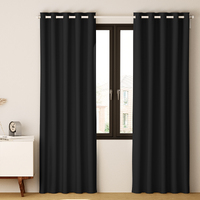 Artiss 2X Blockout Curtains Eyelet 140x230cm Black thumbnail