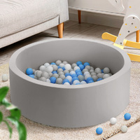 Keezi Kids Ball Pit 90x30cm Ocean Foam Play Pool Barrier Toys Children Grey thumbnail