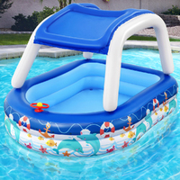 Bestway Kids Pool 213x155x132cm Inflatable Swimming w/ Canopy Play Pools 282L thumbnail