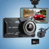 UL-tech Dash Camera 1080P 4" Front Rear Cam,UL-tech Dash Camera 1080P 4" Front Rear View Dual Cam Car DVR Reverse Recorder thumbnail