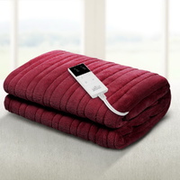 Giselle Electric Throw Rug Heated Blanket Fleece Red thumbnail