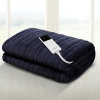 Giselle Bedding Heated Electric Throw Rug Fleece Sunggle Blanket Washable Charcoal thumbnail