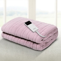 Giselle Electric Throw Rug Heated Blanket Fleece Pink thumbnail