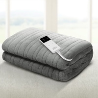 Giselle Bedding Heated Electric Throw Rug Fleece Sunggle Blanket Washable Silver thumbnail