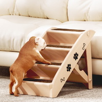 i.Pet Dog Ramp Steps For Bed Sofa Car Pet Stairs Ladder Portable Foldable Beige thumbnail