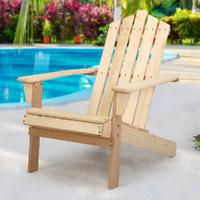 Gardeon Adirondack Outdoor Chairs Wooden Beach Chair Patio Furniture Garden Natural thumbnail