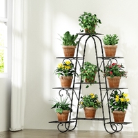 Artiss Plant Stand 9 Tier Metal Flower Pot Shelf Black thumbnail