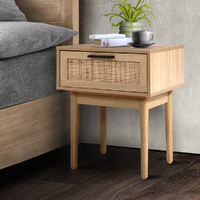 Artiss Bedside Tables Side Table Rattan Drawers Nightstand thumbnail