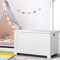 Keezi Kids Toy Box Chest Storage Blanket Children Clothes Room Organiser White thumbnail