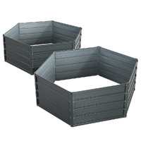 Green Fingers 2x Garden Bed 130x130x46cm Planter Box Raised Container Galvanised thumbnail