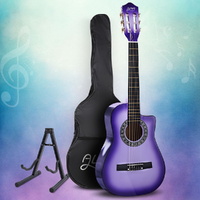 Alpha 34 Inch Classical Guitar Wooden Body Nylon String w/ Stand Beignner Purple thumbnail