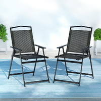 Gardeon Outdoor Chairs Portable Folding Camping Chair Steel Patio Furniture thumbnail