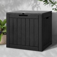 Gardeon Outdoor Storage Box 118L Container Lockable Garden Toy Tool Shed Black thumbnail