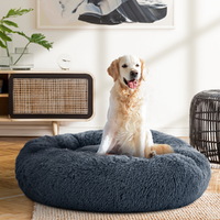 i.Pet Pet Bed Dog Cat 90cm Large Calming Soft Plush Bed Dark Grey thumbnail