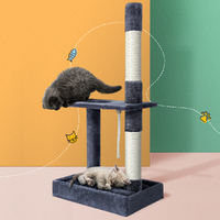 i.Pet Cat Tree 102cm Scratching Post Tower Scratcher Condo House Board Grey thumbnail