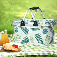 Alfresco Picnic Basket Folding Bag Hamper Insulated Food Storage thumbnail