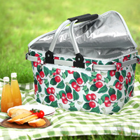 Alfresco Picnic Basket Folding Bag Hamper Insulated Food Cover Storage thumbnail