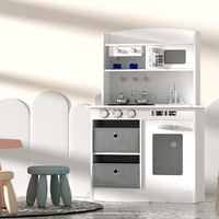 Keezi Kids Kitchen Play Set Wooden Pretend Toy Children Cooking Cookware Utensil thumbnail