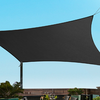 Instahut Shade Sail 4x6m Rectangle 280GSM 98% Black Shade Cloth thumbnail