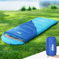 Weisshorn Sleeping Bag Kids Single 172cm Thermal Camping Hiking Blue thumbnail