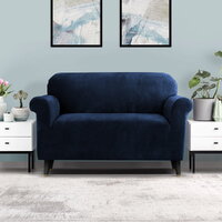 Artiss Sofa Cover Couch Covers 2 Seater Velvet Sapphire thumbnail