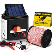 Giantz Fence Energiser 5KM Solar Powered Electric 400M Poly Tape Insulator thumbnail