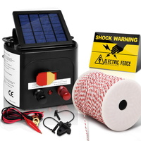 Giantz Fence Energiser 5KM Solar Powered Electric 500M Poly Wire Insulator thumbnail