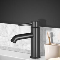 Cefito Bathroom Basin Mixer Tap Round Brass Faucet Vanity Laundry Black thumbnail