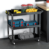 Giantz 3-Tier Tool Cart Trolley Workshop Garage Storage Organizer Black thumbnail