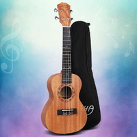 Alpha 23" Ukulele Natural Mahogany Concert Beginner Gift w/ Carry Bag thumbnail