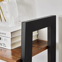 Rustic brown and black steel Metal Frame 4 Tier bookshelf thumbnail