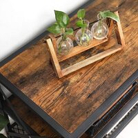 TV Stand for 60-Inch TV with Industrial Style Steel Frame Rustic Brown and Black thumbnail