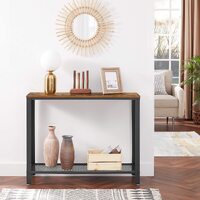 Console Table Metal Frame Rustic Brown thumbnail